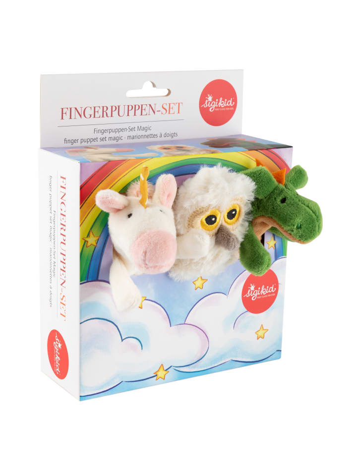 Sigikid Fingerpuppen Set Fantasie, 3tlg. Einhorn, Eule, Drache in mehrfarbig günstig kaufen onesize