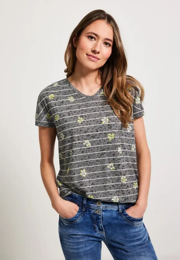CECIL Burn Out T-Shirt mit Print