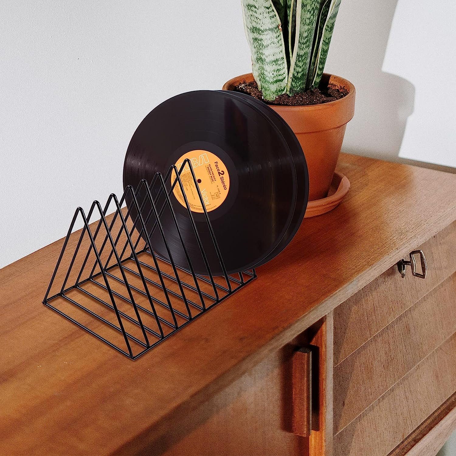 ZmdecQna CD-Regal Vinyl-Schallplattenhalter,Vertikaler Schallplattenständer