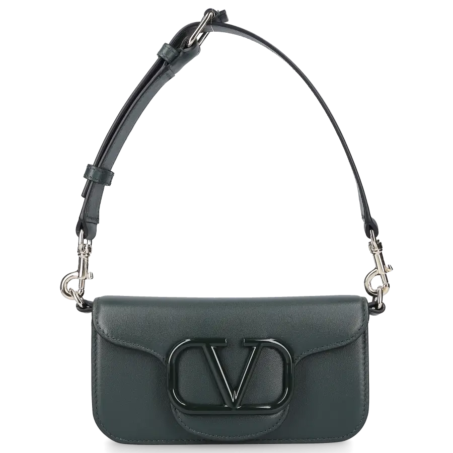 Valentino Garavani - Schultertasche LOCÒ Kalbsleder - grün