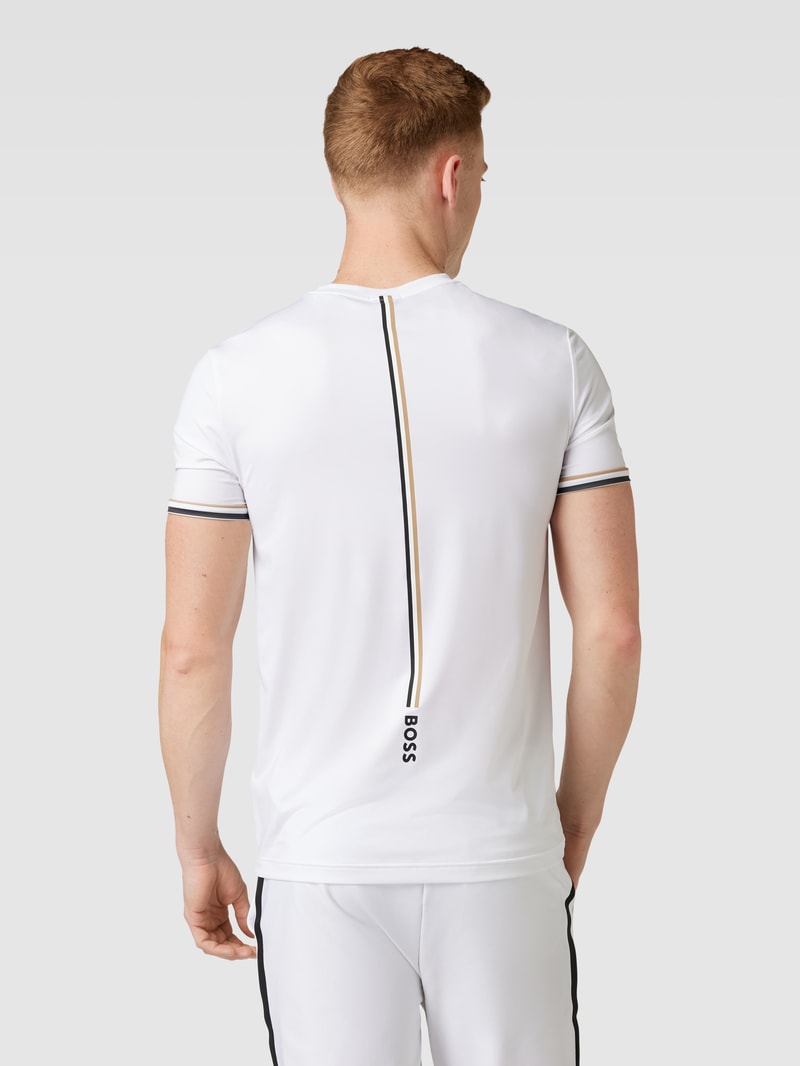 T-Shirt mit Label-Print in weiß