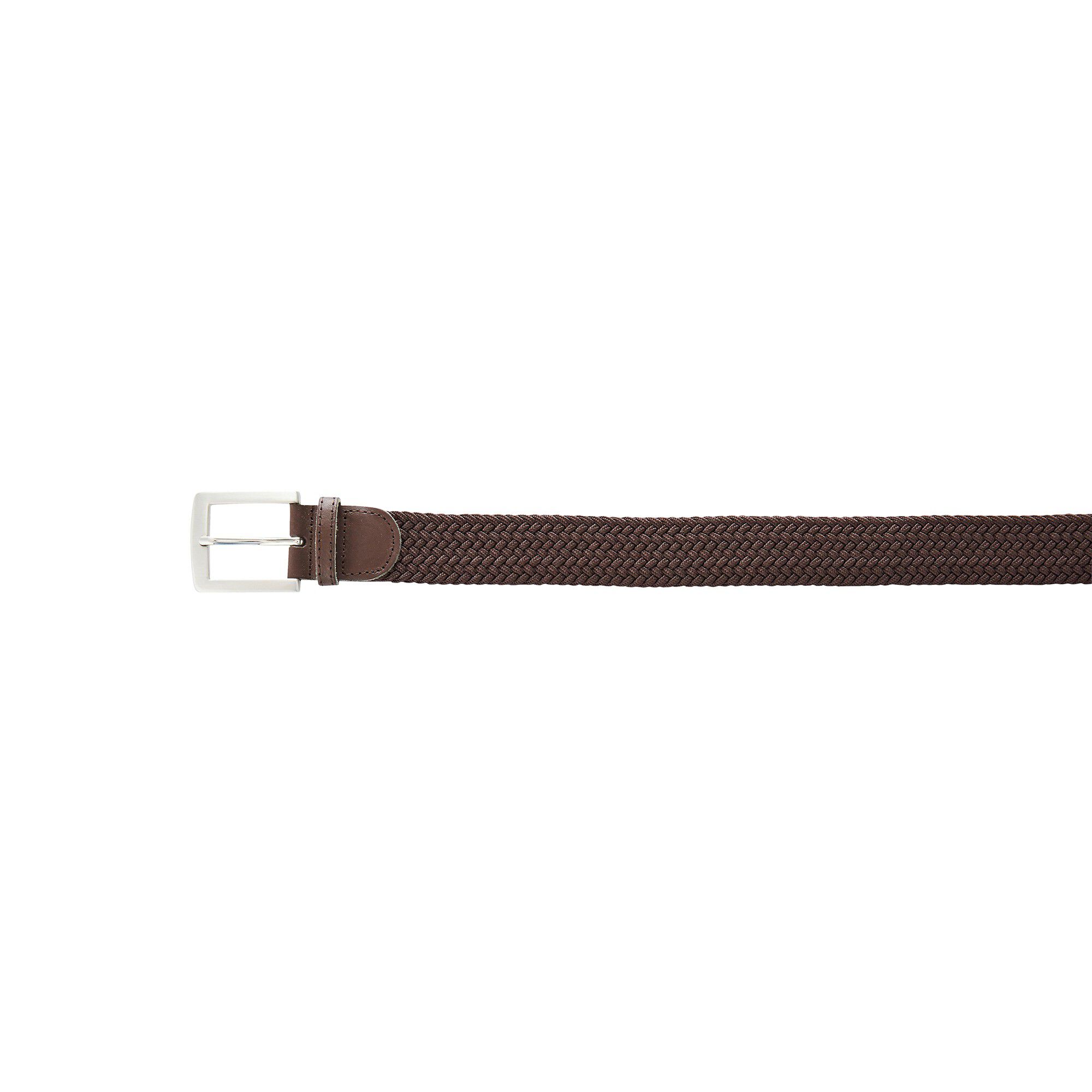Ceinture tressée extensible finitions cuir