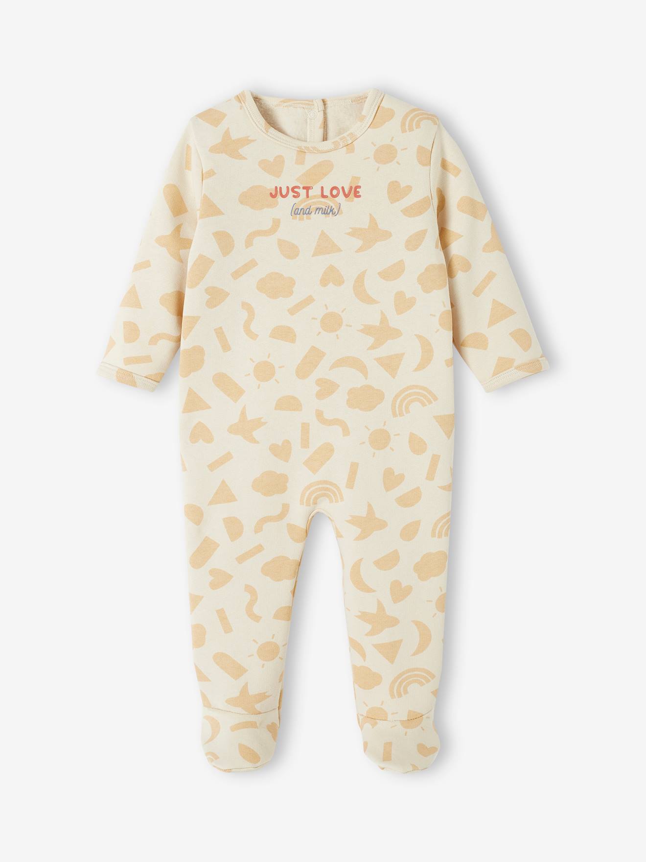Vertbaudet Baby Sweat-Strampler aus Bio-Baumwolle - sandfarben