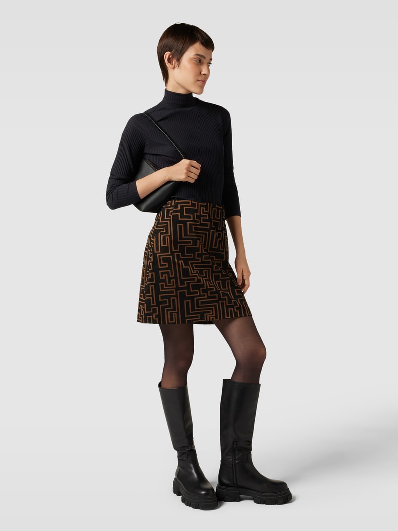 Longsleeve mit Stehkragen Modell 'Driza' in schwarz