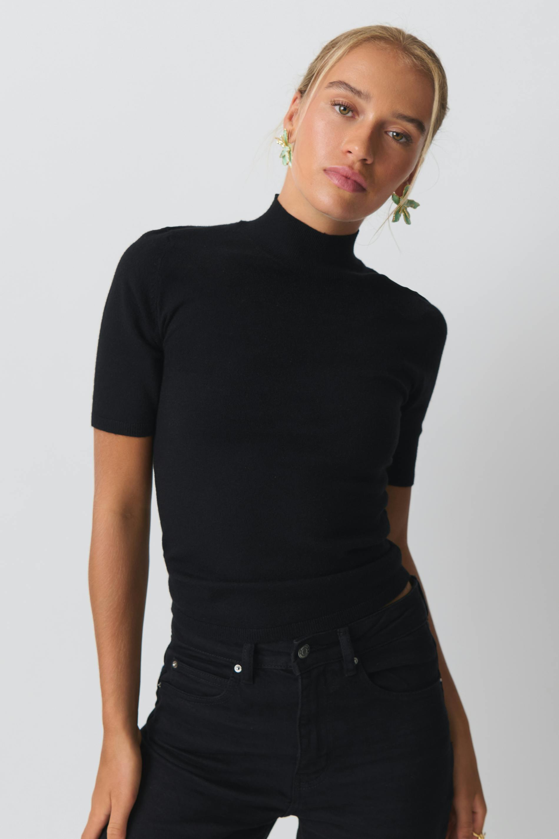 Knitted polo top