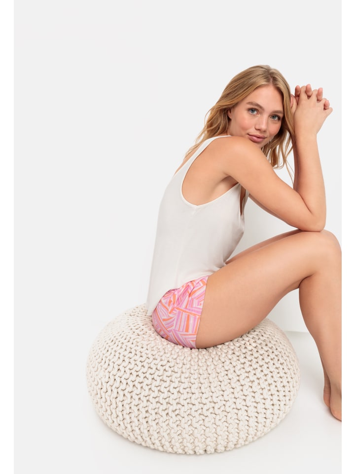 LSCN BY LASCANA Shorty in ecru, rosa-gemustert günstig kaufen