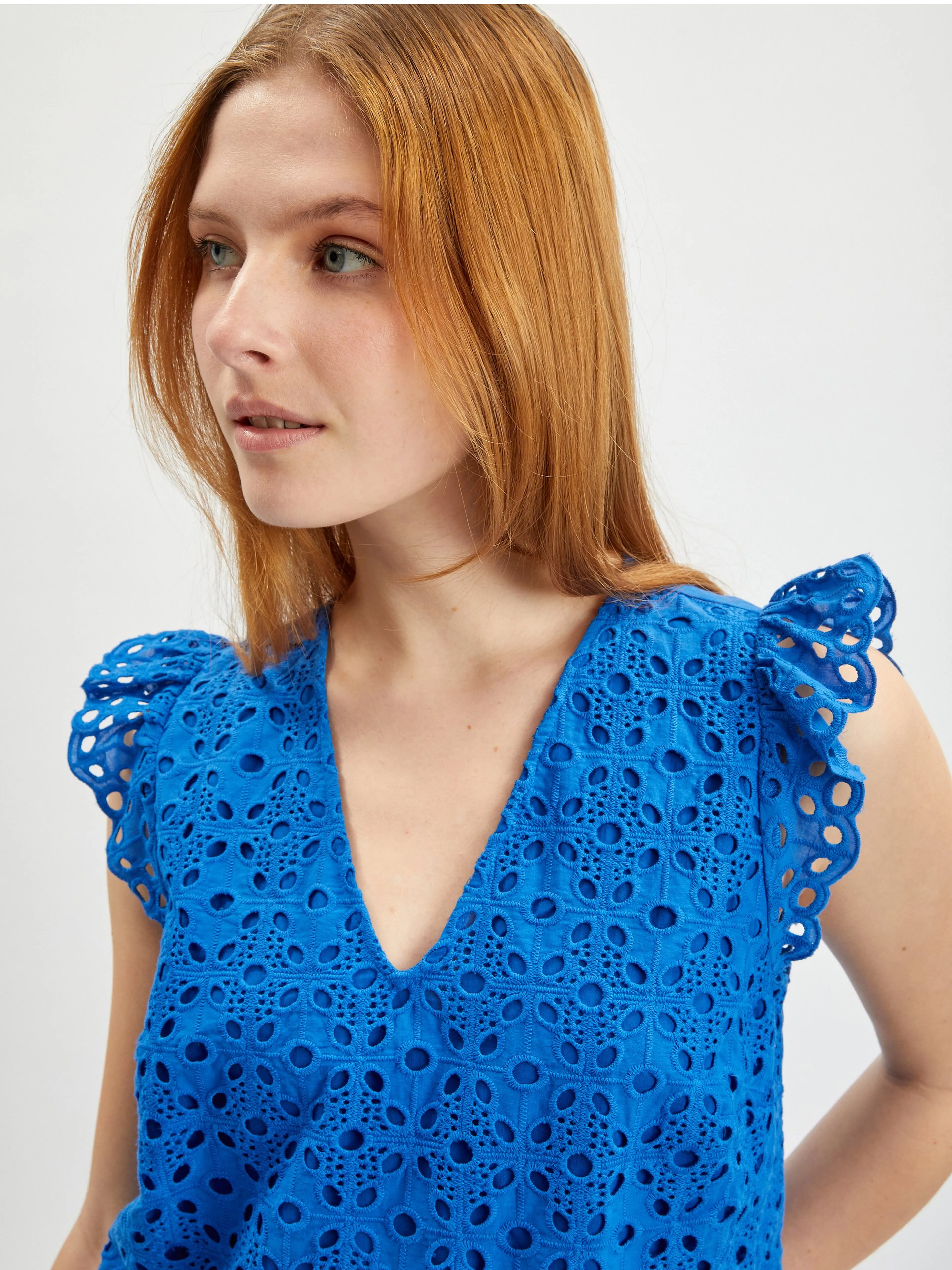 Blaue gemusterte Damenbluse ORSAY