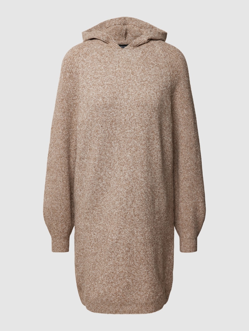 Strickkleid mit Kapuze Modell 'DOFFY' in mittelbraun