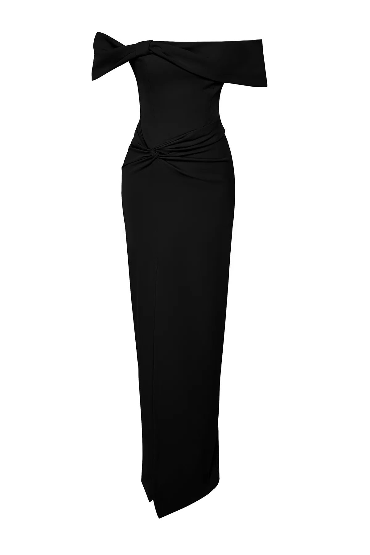 Trendyol Collection  Schwarzes gewebtes langes Abendkleid TPRSS24AE00131