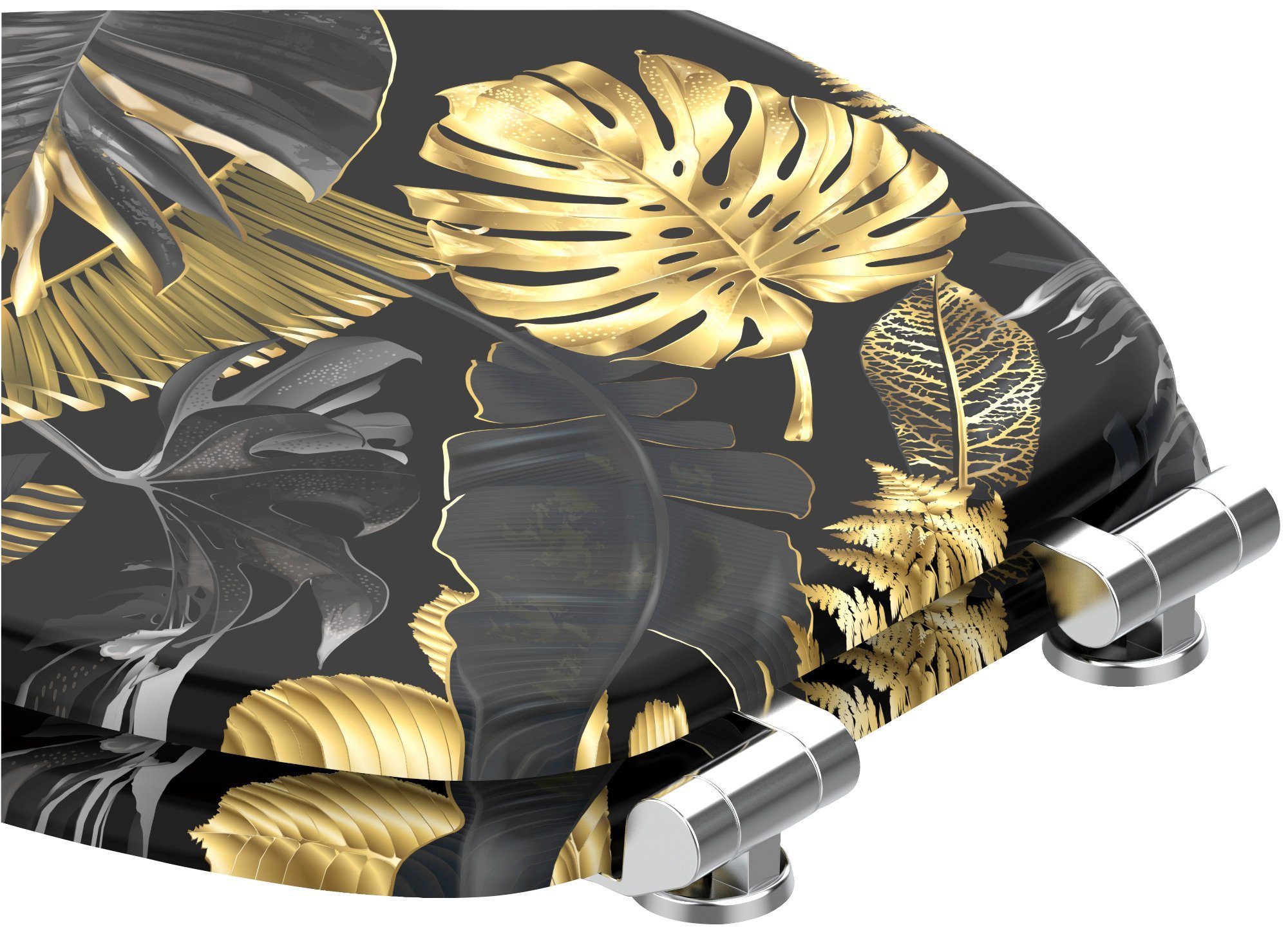 Sanilo WC-Sitz Golden Leaves, mit Absenkautomatik, BxL: 37,7 x 42,0 - 47,0 cm