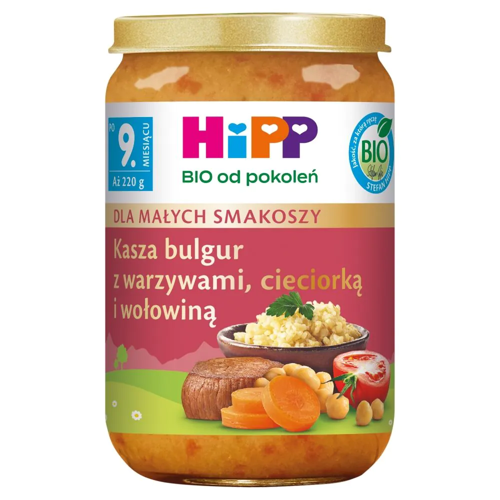 Hipp Dinner BIO Bulgur med grøntsager, kikærter og oksekød