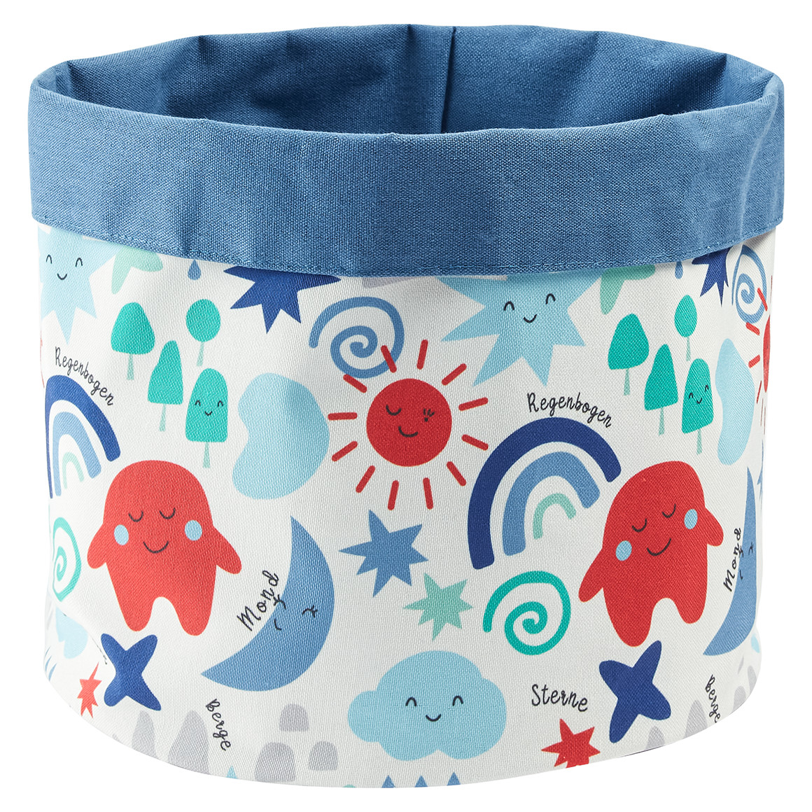 Großer Aufbewahrungskorb mit bunten Motiven