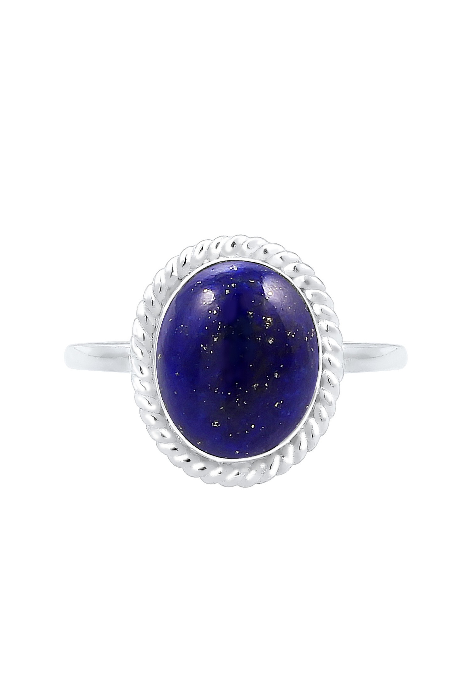 Elli PREMIUM Glamorøs Noble Lapis Lazuli Cocktailring for kvinner, forgylt sølv (925/1000)
