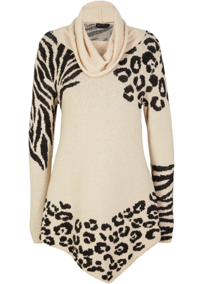 Asymetrischer Long-Pullover
