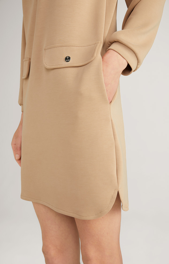 Soft Scuba-Sweat-Kleid in Beige