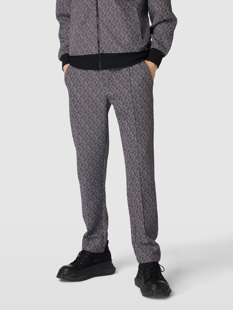 Sweatpants mit Allover-Muster Modell 'CARLTON' in schwarz