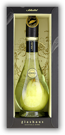 Scheibel Glashaus Birnenkaraffe Scheibel Glashaus Birnenkaraffe Original, direkt in die Karaffe eingewachsene Williamsbirne. 0,7	 Liter - Vol 40%