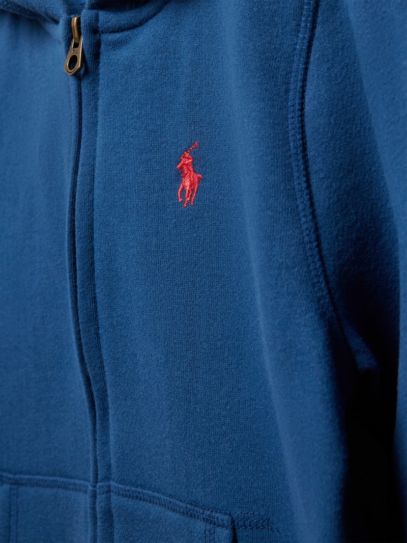 Sweatjacke mit Logo-Stitching in rauchblau