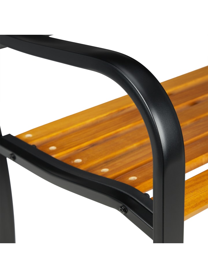 relaxdays Rustikale Gartenbank Metall & Holz günstig kaufen onesize