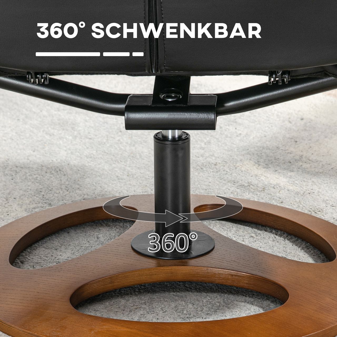 HOMCOM Relaxsessel mit Hocker, Fernsehsessel, TV Sessel mit Liegefunktion