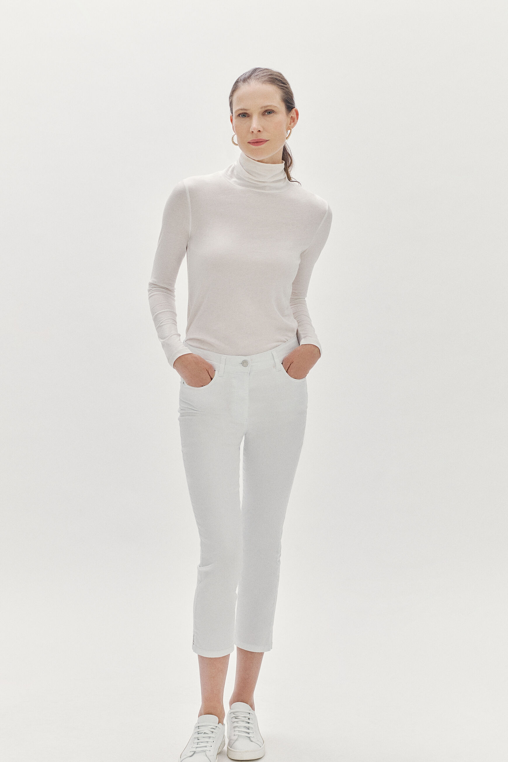 tee shirt uni lilib ivoire femme