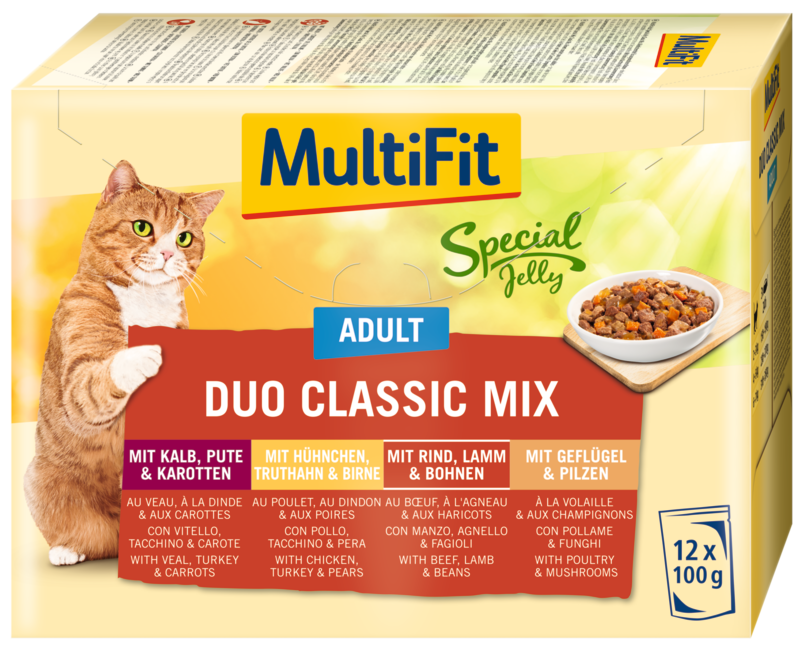 MultiFit Nassfutter MultiFit Adult Special Jelly Duo Classic Mix Multipack 12x100g