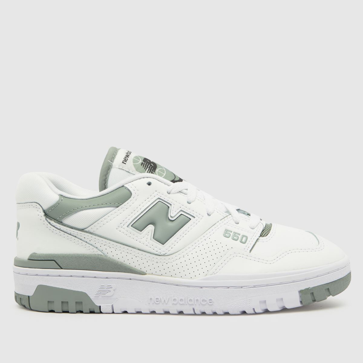 New Balance bb550 träningsskor i vitt och grönt
