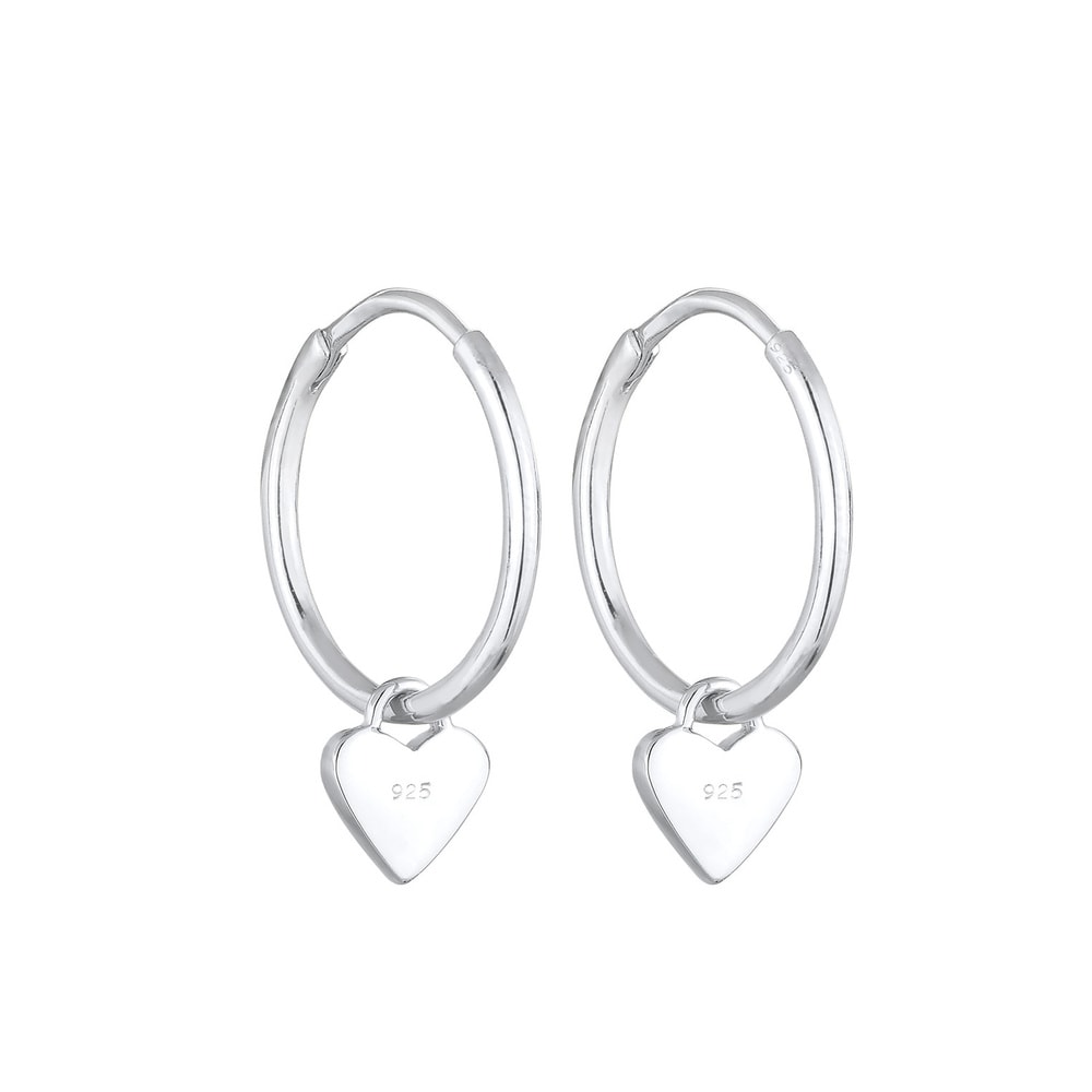 Elli Elli Boucles d'Oreilles Coeur Pendentif Adorable Boucles d'Oreilles Femme - Argen Boucles d'oreilles
