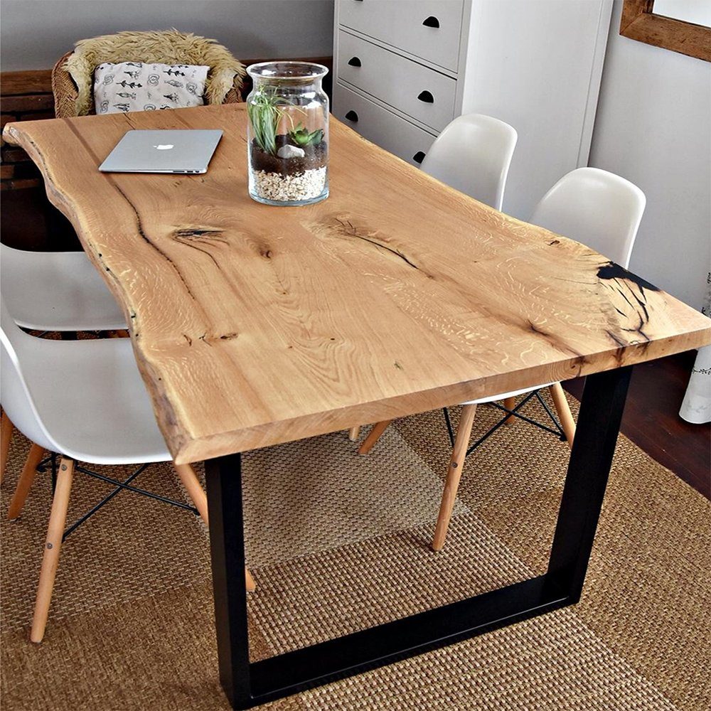 Melko Tischbein Tischbeine Tischgestell Tischkufen Möbelfuß 2er-Set Hairpin Leg Tischfüße aus Stahl in Schwarz Haarnadelbeine Esstisch Stützfuß Ständer Tischuntergestell HiFi Doppelt Lautsprecher Couchtisch Bankkufen Design Rechteck Industriedesign,