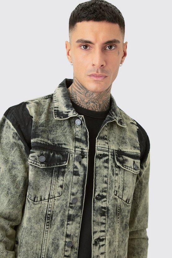 Tall Jeansjacke mit Acid-Waschung