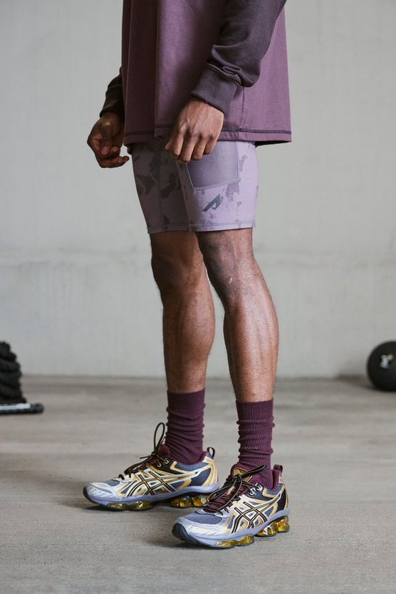 Active Leggings-Shorts mit Acid-Waschung