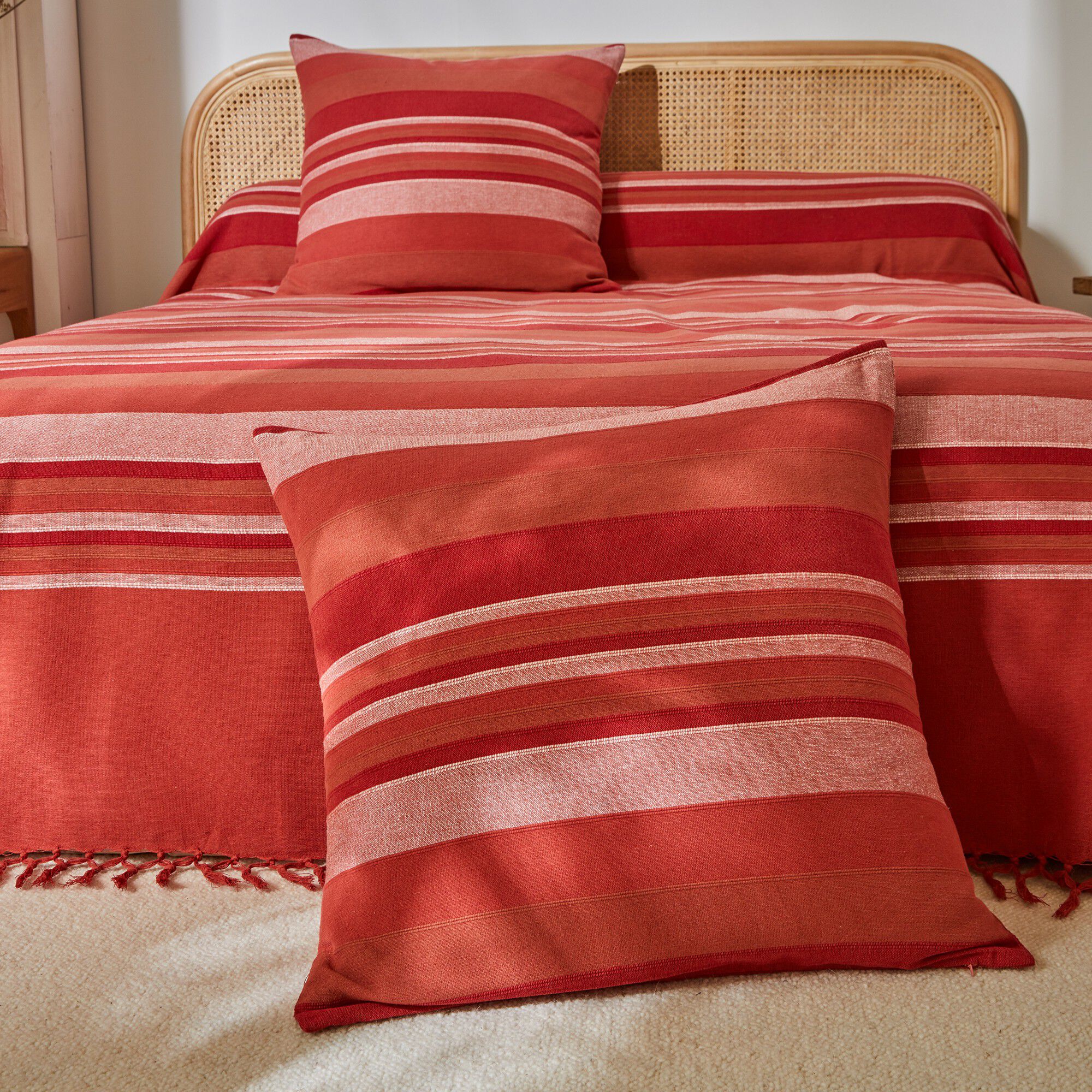 Plaid jeté multicolore coton tissage artisanal