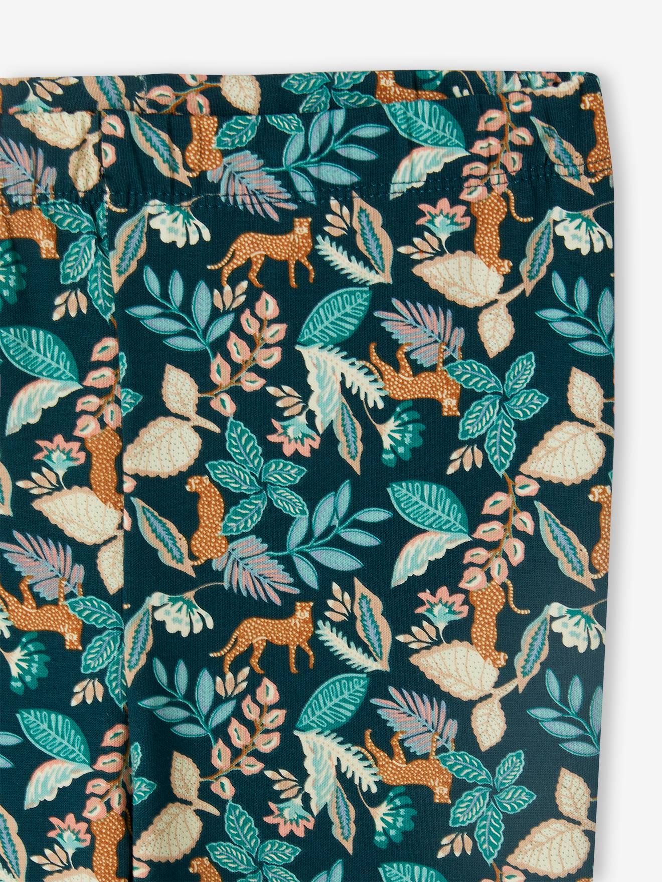 Vertbaudet Mädchen Leggings - wollweiß mehrfarbig geblümt
