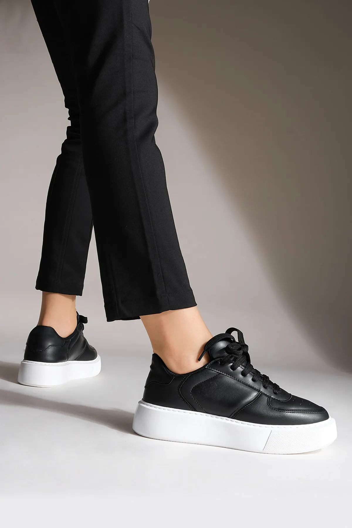 Marjin  Damen Sneaker High Sole Schnürschuhe Sportschuhe Azin schwarz