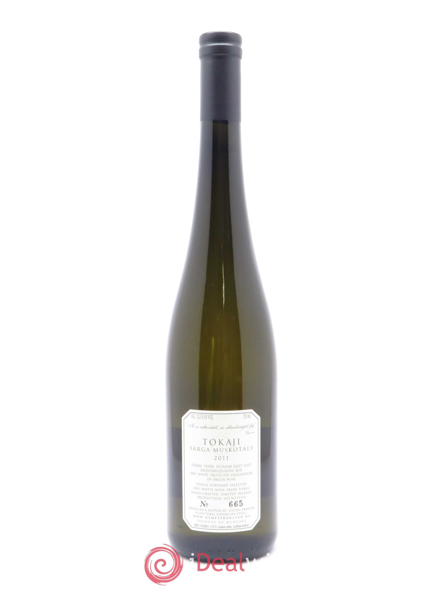 Tokaj Zoltan Demeter Oszhegy Sarga Muskatoly Muscat  2011 - Lot de 1 Bouteille