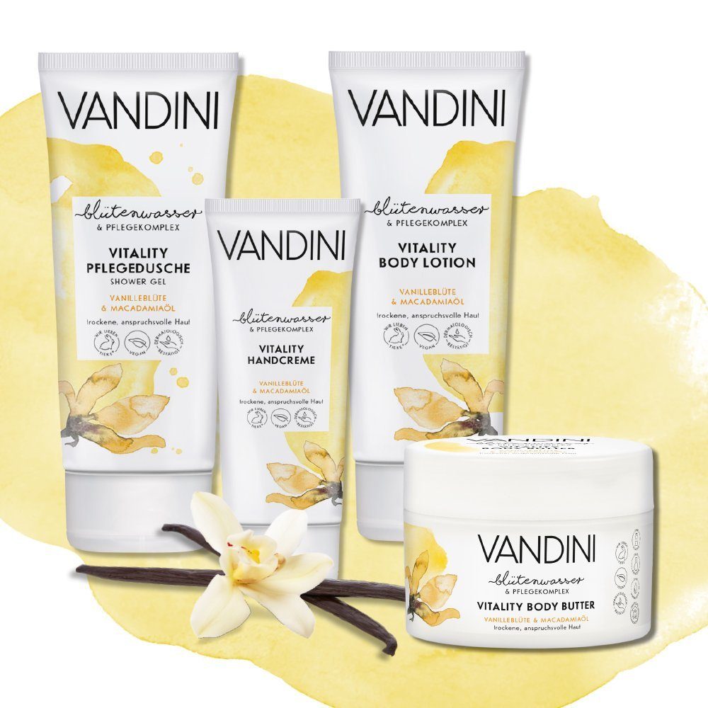 VANDINI Duschgel VITALITY Pflegedusche Vanilleblüte & Macadamiaöl, 1-tlg.