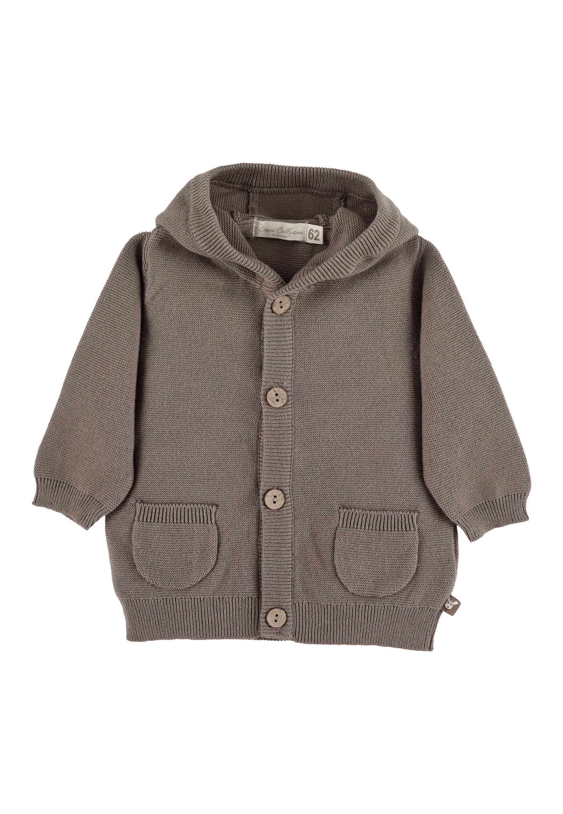 GOTS Baby-Strickjacke Esel Emmi Boy mit Knöpfen