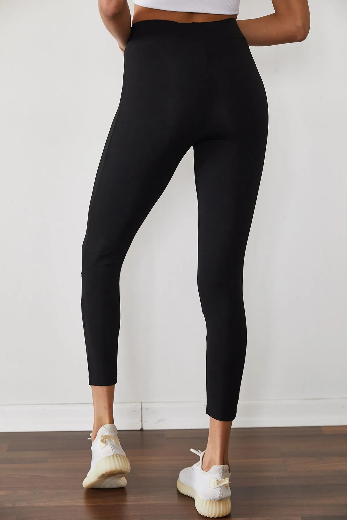 XHAN  Damen-Leggings aus schwarzem Tüll mit hoher Taille, 1KZK5-11399-02