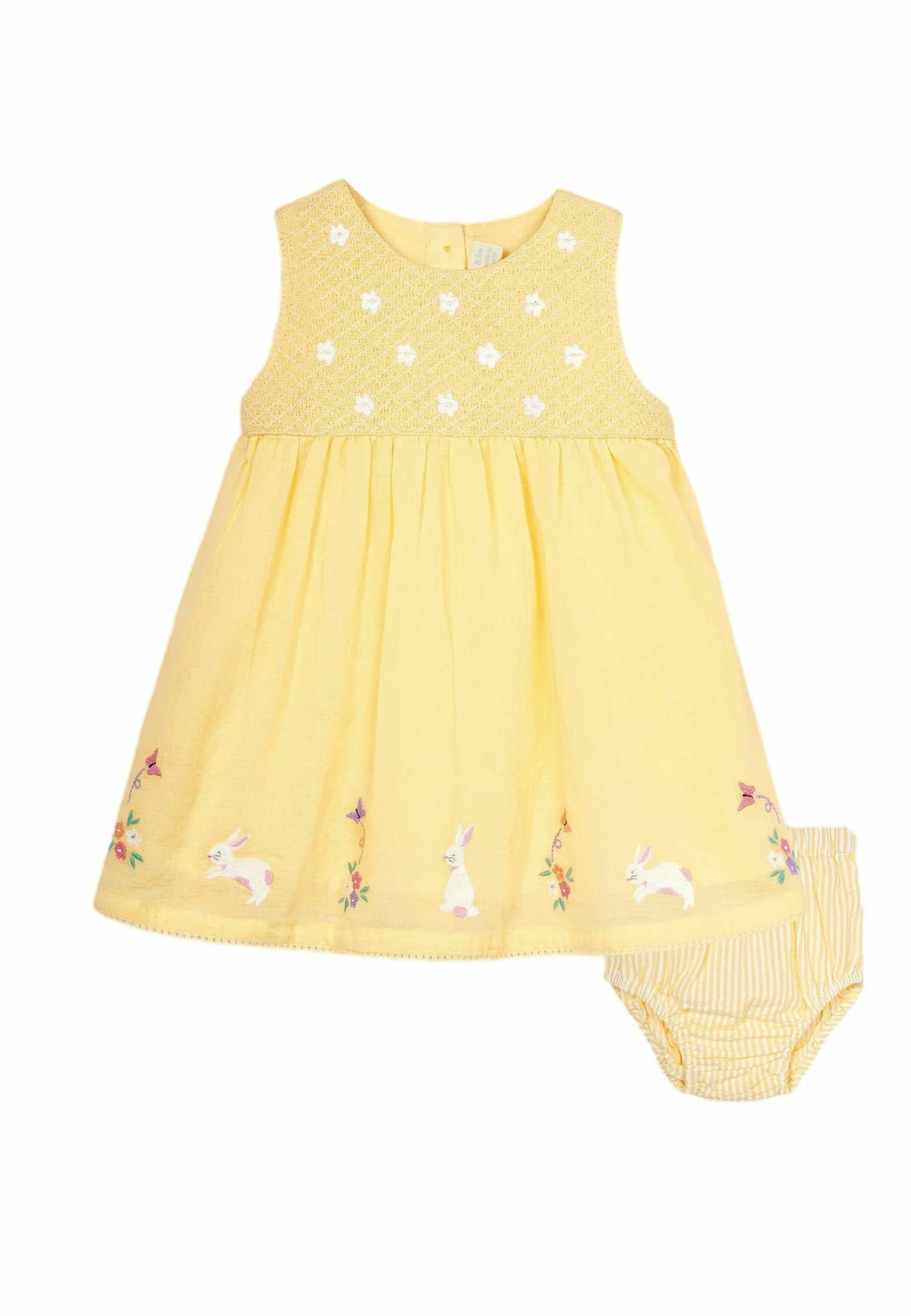 JoJo Maman Bébé VESTIDO DE BEBÉ CON BUFANDA BORDADA - Vestido de verano