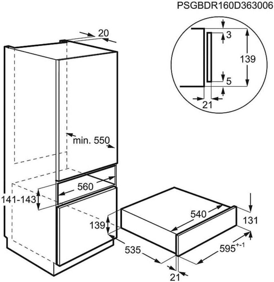 AEG Einbau-Wärmeschublade KDK911422M, Geschirrwärmer 6 MGD Edelstahl/Schwarzglas Softtip