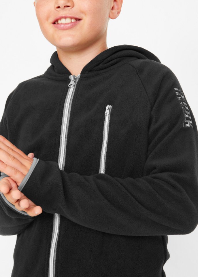 Fleecejacke mit Kontrastdetails