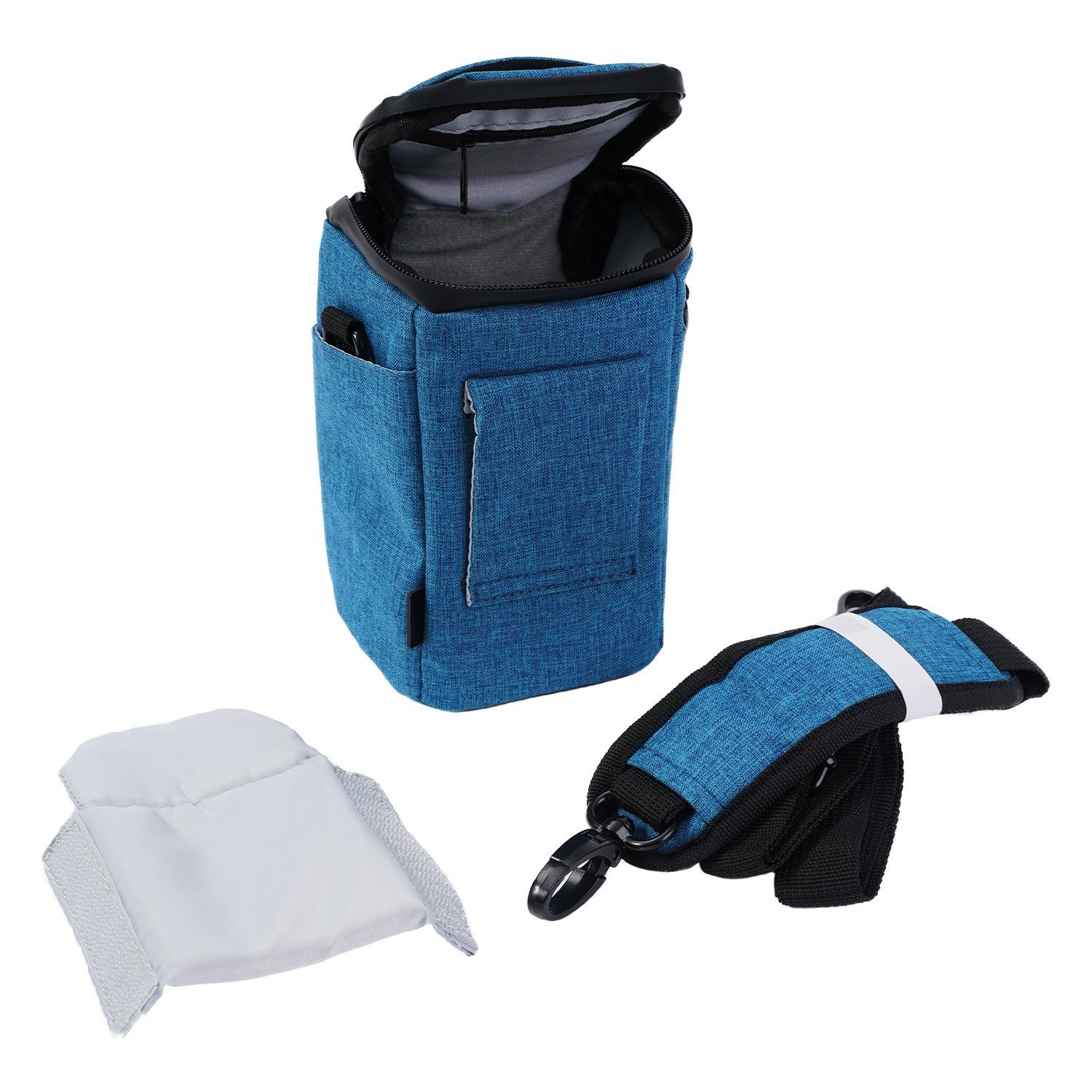 Hama Kameratasche Kamera-Tasche Blau Foto-Tasche Universal, Case Schultergurt Tragegriff Zubehör-Fächer Digitalkamera Systemkamera