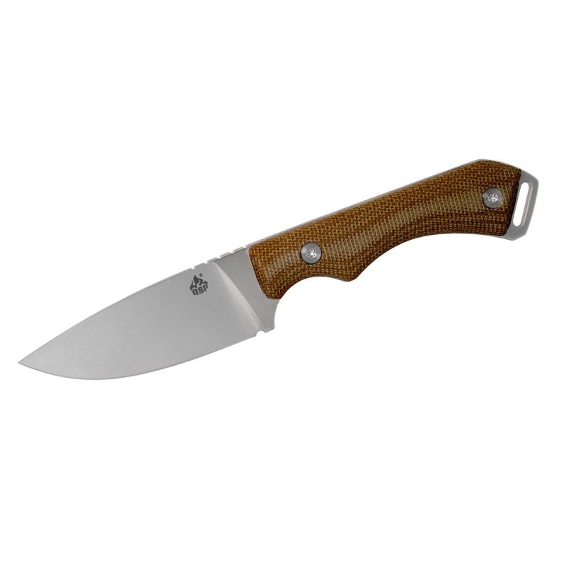 QSP Workaholic-SK03 Fixed Blade Micarta QS124-A Brown