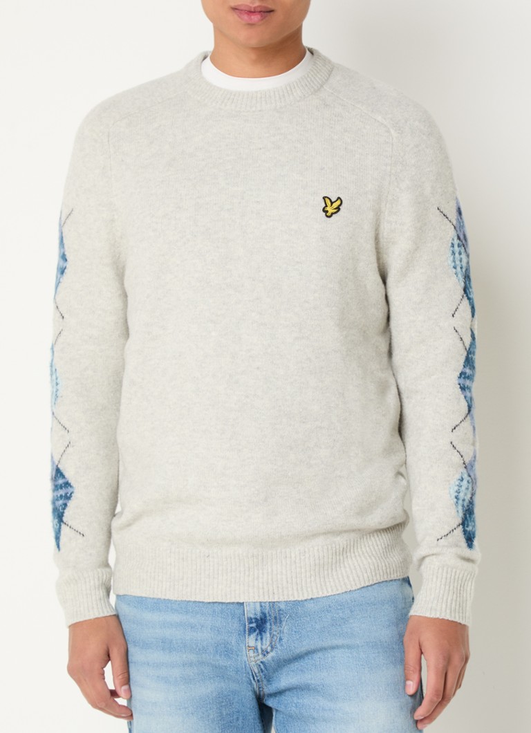 Lyle & Scott Argyle fine-knit sweater with logo embroidery