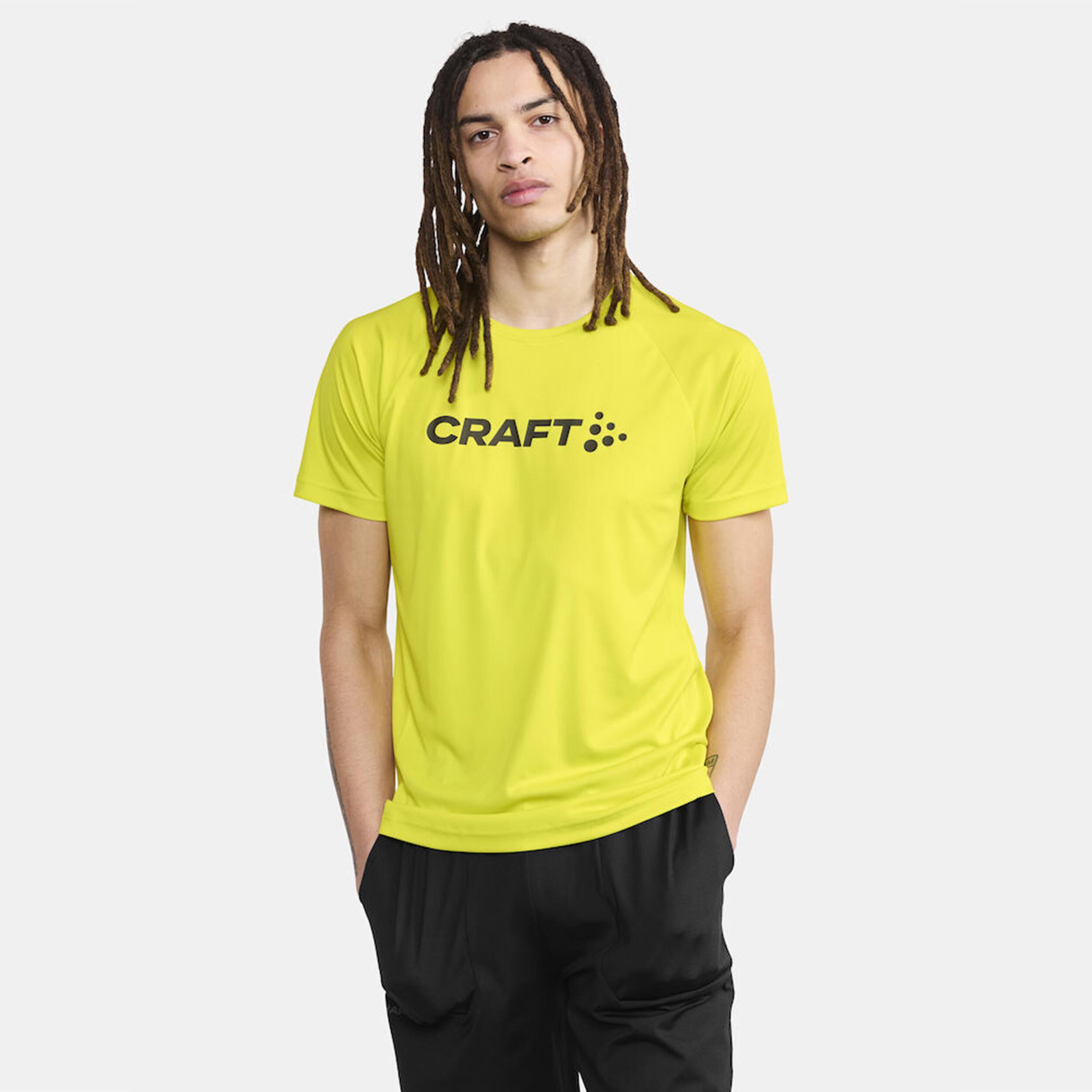 Core Essence Logo Laufshirt Herren - Gelb