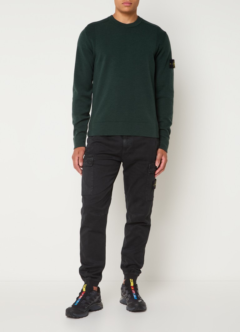 Πουλόβερ Stone Island 81155 από λεπτό πλεκτό μαλλί με όρθιο γιακά