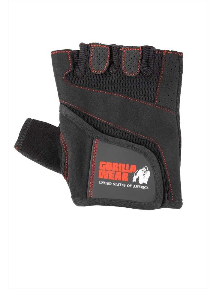 Gorilla Wear Fitness-Handschuhe für Damen - Schwarz/rot genäht günstig kaufen