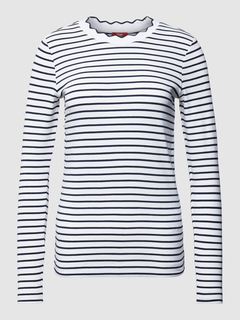Longsleeve mit Streifenmuster in weiß