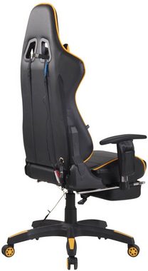 TPFLiving Gaming-Stuhl Turbine mit bequemer Rückenlehne - höhenverstellbar und 360° drehbar (Schreibtischstuhl, Drehstuhl, Gamingstuhl, Racingstuhl, Chefsessel), Gestell: Kunststoff schwarz - Sitz: Kunstleder schwarz/gelb