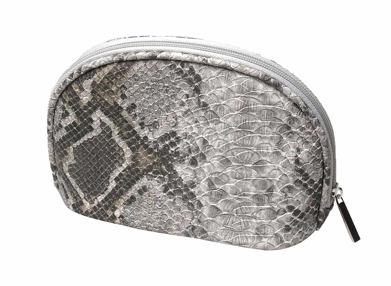 Koskaderm Kosmetikkoffer Schminktaschel, Schlangenmuster, 18 x 12 cm Kosmetiktasche, Kosmetex Kulturtasche auch für Reisen.